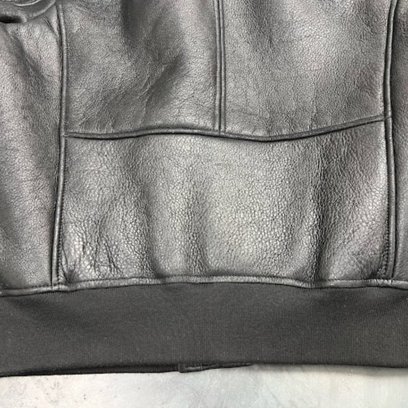 Chevignon Men's Aviator Black Leather Jacket Size XXL - Picture 10 of 14